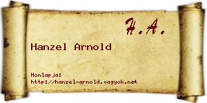 Hanzel Arnold névjegykártya